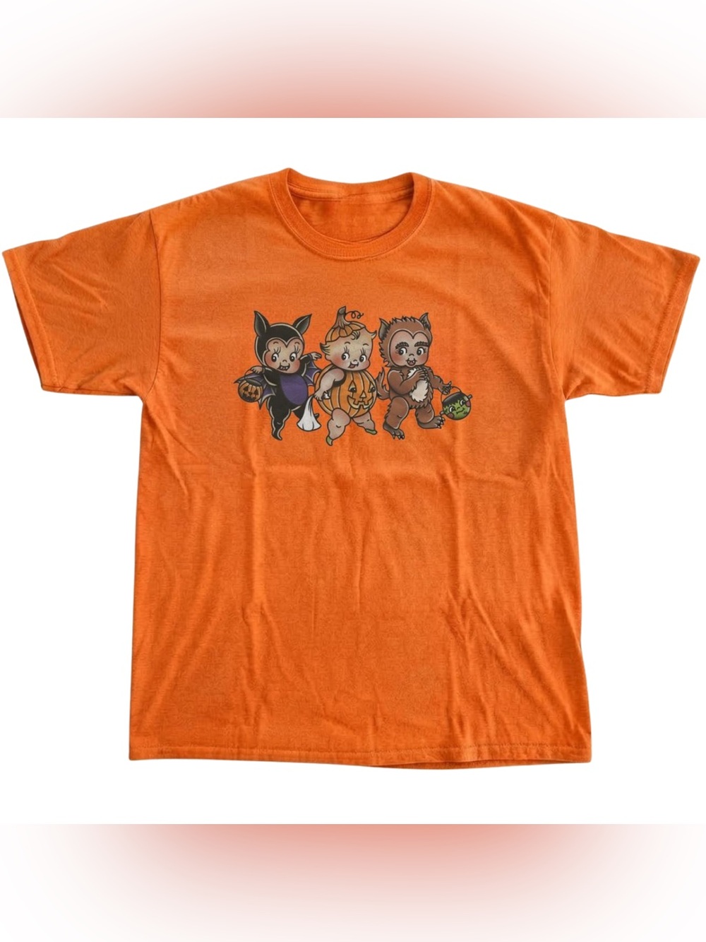 Orange Halloween Cute Pig Graphic T-Shirt - Vintage and Retro